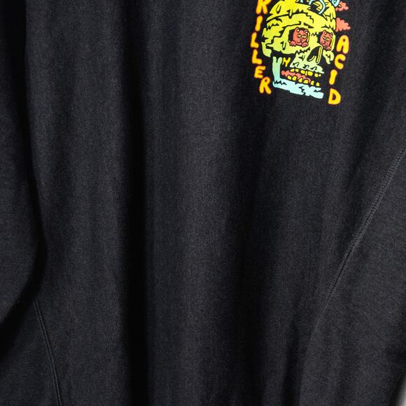 Killer Acid Graphic Sweatshirt Black Size 2XL Psychedelic Surf Skate Streetwear - Picture 5 of 8